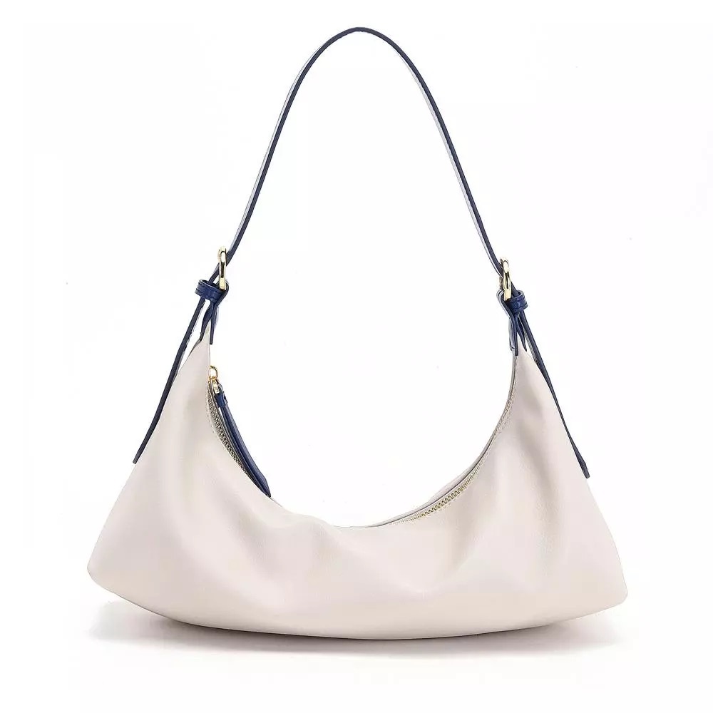 MINT CONDITION Slowline Beige and Navy Genuine Leather Shoulder Bag